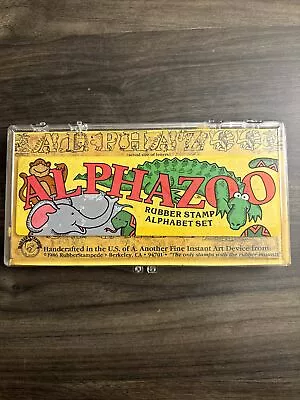 Vintage 1986 Alphazoo Rubber Stamp Alphabet Set Animals Cat Dog Made In USA • $9.99