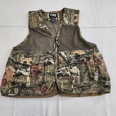 Mossy Oak Break Up Infinity Hunting Vest XXL Green Camouflaged Game Pocket • $26.88