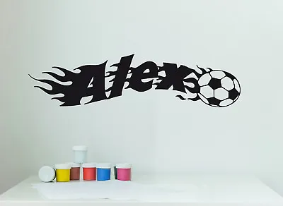 £9.90 • Buy Wall Stickers: Football + Name - Football Boy Stickers Children's Room Wall Tattoo