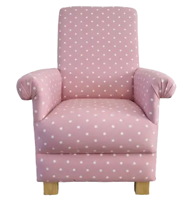 Clarke Pink Spot Dotty Polka Dot Fabric Adult Chair Armchair Bedroom Nursery New • £209.99