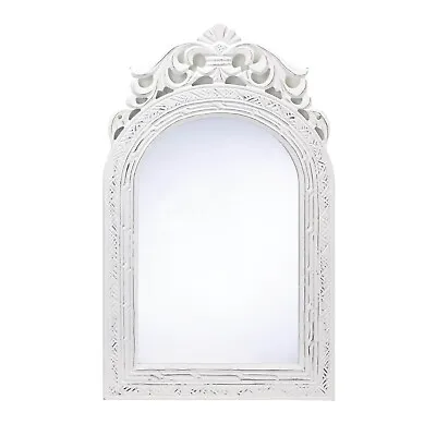 French Style Vintage Look Arched-top White Wall Mirror  ** 20  X 12.5  ** Nib • $47.99