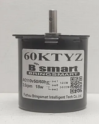 Bringsmart 60 Ktyz 2.5 Rpm  18w 110v Ac Motor Electric Speed Mini Grearbox • $29.99