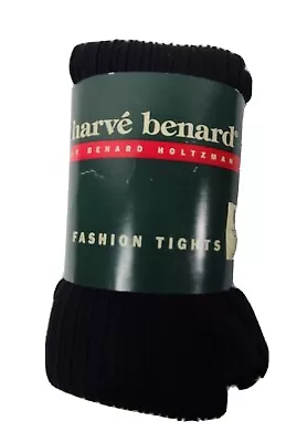 Vintage Harve Benard OSFA Fashion Tights Black-90% Nylon 10% Lycra New USA Made • $10.10