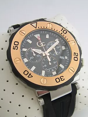 Guess Collection Diver Code Chronograph Watch Mens Y63003g2mf Gold Genuine • £124.99