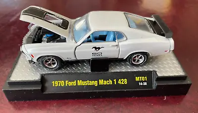 1970 Ford Mustang Mach 1 428 White With Black Hood/Spoiler 50 Years 1:43 Scale • $29.95