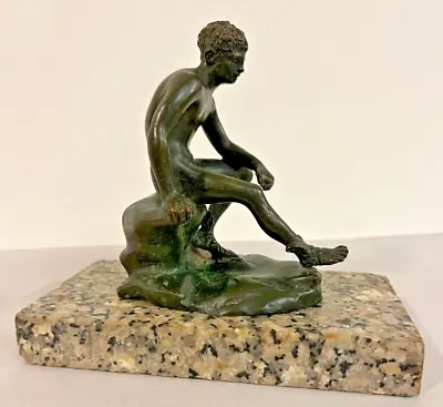 Antique Italian  Grand Tour  Small Bronze Resting Hermes Sculpture Ca 1820-1920s • $279