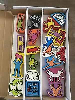 Keith Haring Stacking Figures Game By Vilac EUC 18 Wood Pieces Complete! • $110