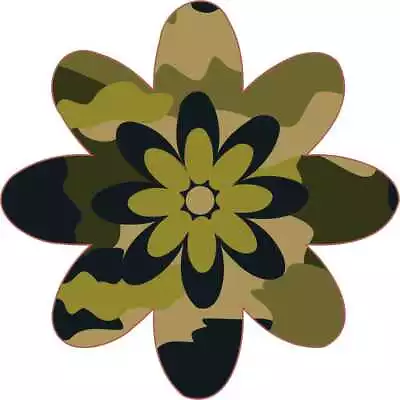 4in X 4in Camo Flower Vinyl Sticker Car Truck Vehicle Bumper Decal • $7.99