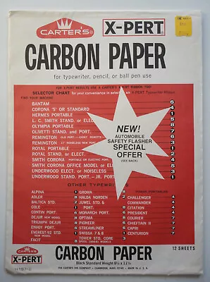 Vintage Carter's X-Pert Carbon Paper 1970s 9 Sheets • $5.95