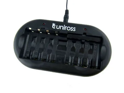 UNiROSS 8 Position FAST AA/AAA BATTERY CHARGER - Charges 8 Batteries At Once ! • £3.99