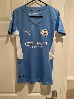 Puma Man City Manchester Home Jersey  T-shirt Short Sleeve Blue Size EU S • £14.99