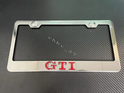 1x (Red) GTI 3D Emblem STAINLESS STEEL License Plate Frame RUST FREE • $21.84