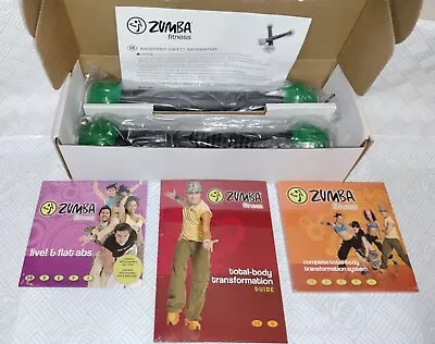 Zumba Fitness Kit 4 X Workout DVDs + 2 Toning Sticks Box  New • £14