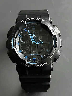 Casio Black Mens Analogue-Digital Watch G-shock GA-100-1A2ER • £45