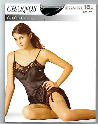 Sheer Stockings CHARNOS  Black Small/Medium  15 Denier  • £5