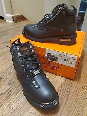 Milwaukee Leather MBL9335 Women's Black Size 9 Leather Motorcycle Boots NEW!! • $45