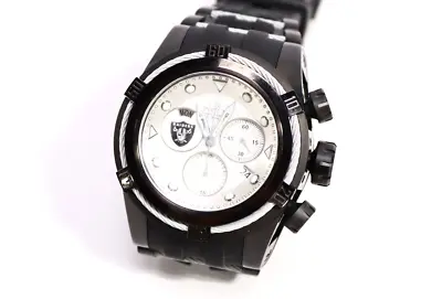 Invicta 30247 Nfl Oakland Raiders Chronograph Quartz Silver Dial Men's Watch • $183.30