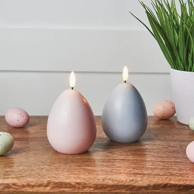 2 Pack LED Wax Egg Candles Easter Wishes -Made With Real Wax Battery Operated UK • £9.80