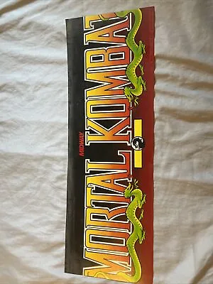 MORTAL KOMBAT Midway  Arcade Game Sign Marquee Header Translite 1992 ORIGINAL • $38.75