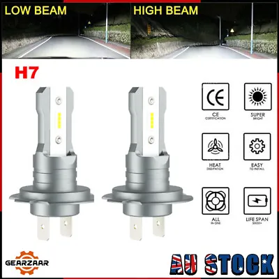 Bulbs High 110W Beam Car Kits Headlight 20000LM Low Globes H7 2x White 6000K LED • $9.99