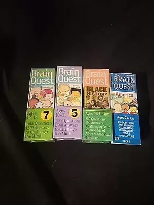 Lot Of 4 / 8 Decks Vintage Brain Quest Sets Ages 9-13 • $22.88