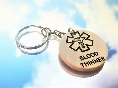 Medical Alert SOS Emergency Warning Tag Blood Thinner Free Personalisation • £3.90