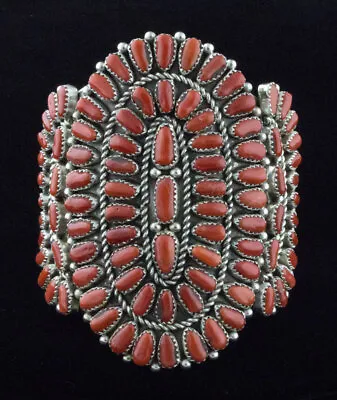 High-Grade Natural Mediterranean Petit Point Coral Cluster Bracelet • $1628