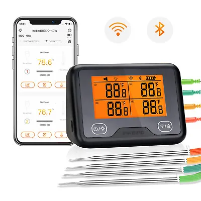 £119.99 • Buy Inkbird 2.4G WIFI Bluetooth BBQ Meat Thermometer Cooking Rechargeable Remote C/F
