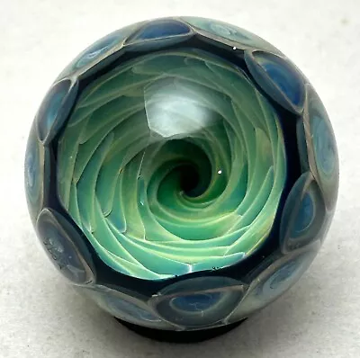 Glass Boro Vortex Marble - Art Glass Contemporary Lampwork - 1.25  Diameter • $99