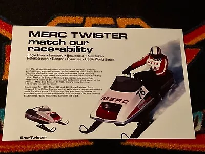 🏁 ‘75  MERC SNO TWISTER Snowmobile Poster  Vintage Sled  ((RACE ABILITY)) • $21.88