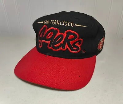 Vintage Starter Proline San Francisco 49ers Team NFL Snap Back Hat Cap Black Red • $35.99