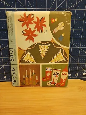 Vtg McCall's Pattern #8401-Fab MCM Christmas Designs For Applique-1968-Factory F • $16.99