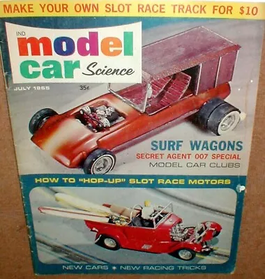 Model Car Science July 1965 Magazine Table Top Slot Car Racing Section Original • $19.99