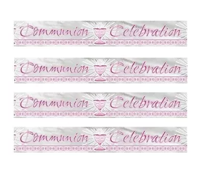 Pink Girls First 1st Holy Communion 12ft Long Foil Party Banner • £2.99