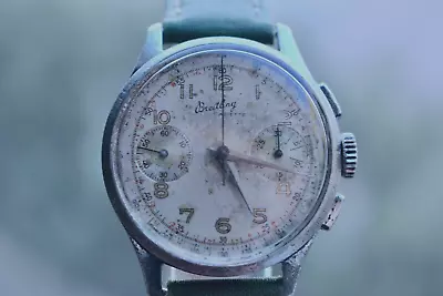 TROPICAL 1950 VINTAGE BREITLING Cadette CHRONOGRAPH # 1189 VENUS/VALJOUX 188 CAL • $1250