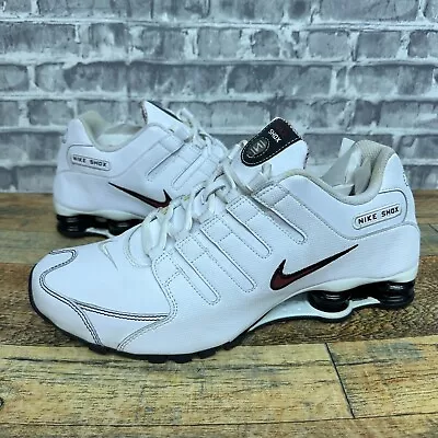 Nike Shox NZ White Sport Red Black Running Shoes 378341-122 Mens Size 9.5 Rare • $135.99