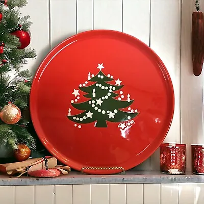 Waechtersbach Cake Plate Red Christmas Tree Serving Platter 12  Round W. Germany • $22.50
