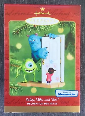 Hallmark 2001 Disney Pixar Monsters Inc Sulley Mike & Boo-Keepsake Ornament MIB • $39.99