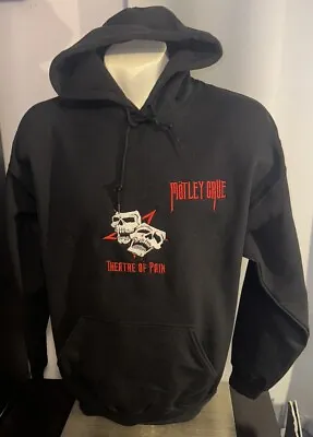 Motley Crue Hoodie Sweatshirt Embroidered Pullover Men’s Sz L Black • $70
