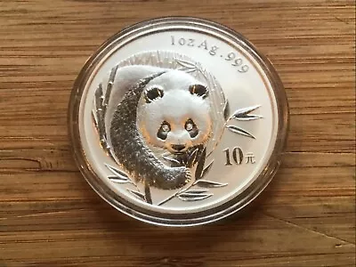 2003 China Panda 1 Ounce.999 Silver 10 Yuan In Capsule • $61