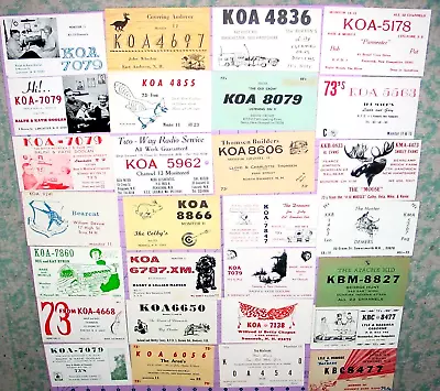 28 Vintage QSL Ham Radio Amateur Radio Station ID Card Swap K Prefix Lot USA • $12.99