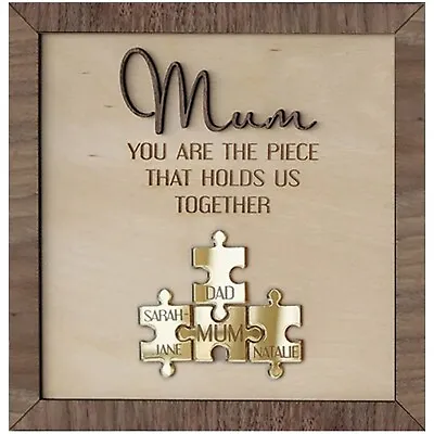 Personalised Puzzle Pieces Name Mum You Are The Piece That Holds Us Together • £35