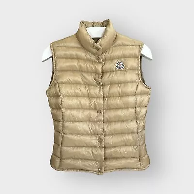 Authentic Moncler Jacket Liane Vest Gilet Beige Size 2 • $255
