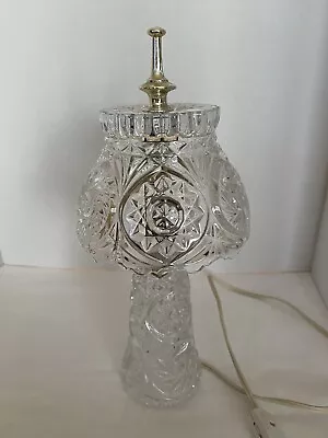 Vintage Lead Crystal Clear Glass Night Light Lamp • $35