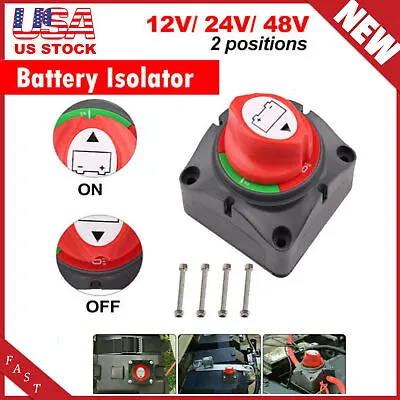 12V Battery Disconnect Rotary Switch Cut On/Off Set For Car SUV RV Marine Boat • $13.99