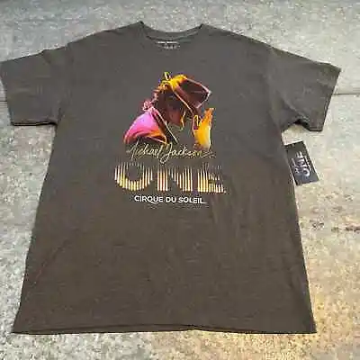 NWT Michael Jackson One Cirque Du Soleil Tee Shirt Gray Large Band Tour Music • $15