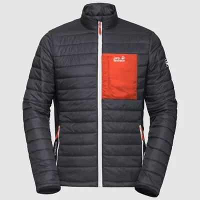 JACK WOLFSKIN ROUTEBURN MENS INSULATED JACKET - EBONY RRP £110 - Size Medium • £49.99