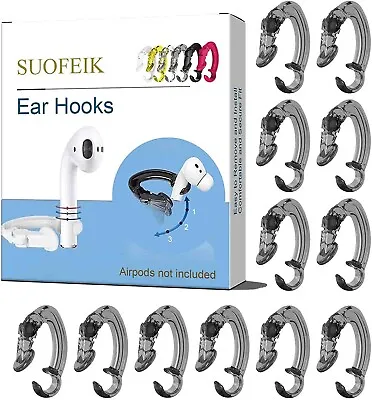 Suofeik Ear Hooks Compatible W/ Apple AirPods 3 1 2 And Pro Black (6 Pairs) • $13