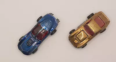 2 Vtg. JOHNNY LIGHTNING Cars: Custom Maco SHARK Blue & Custom FERRARI Gold 1960s • $16.99