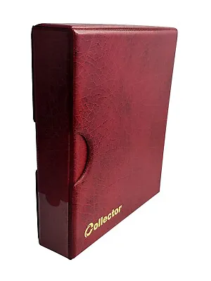 Red Coin Album In Case For 221 Mix Size Coins Folder Book Box Cover Collector • £23.49